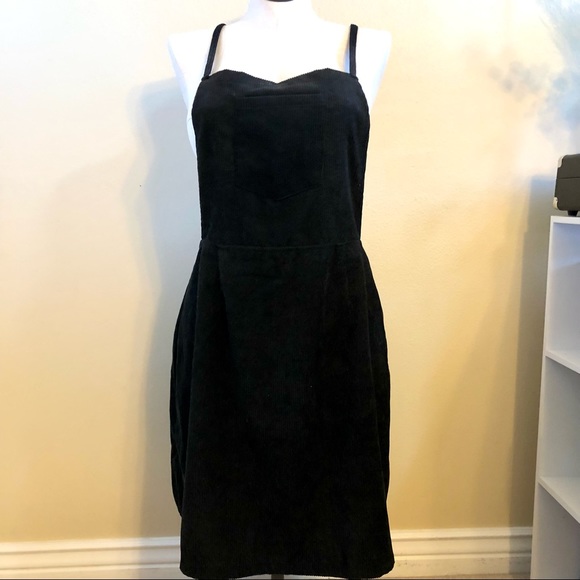 Dresses & Skirts - Black Corduroy Overall Dress